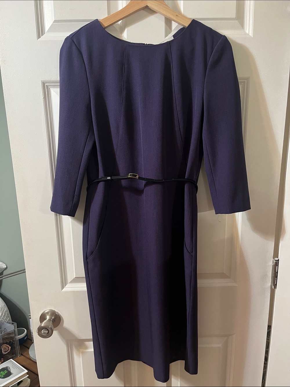 MM.LaFleur Midi Sheath Dress with Slim Belt